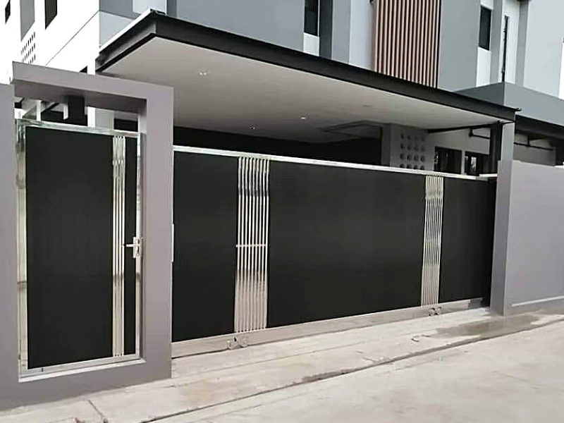 ประตูสเตนอลูมิเนียมสีดำ ประตูรั้วราคาถูก ประตูอลูมิเนียมราคาถูก